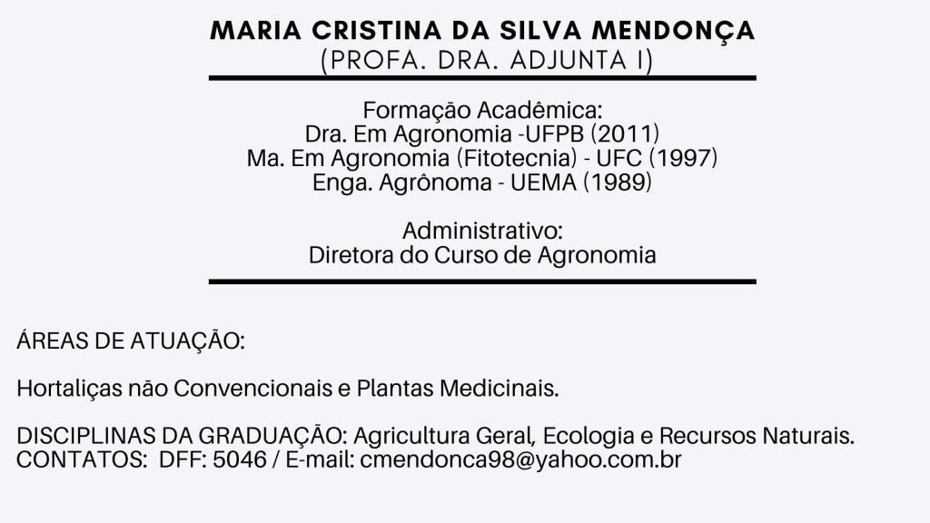 Maria Cristina da Silva Mendonça